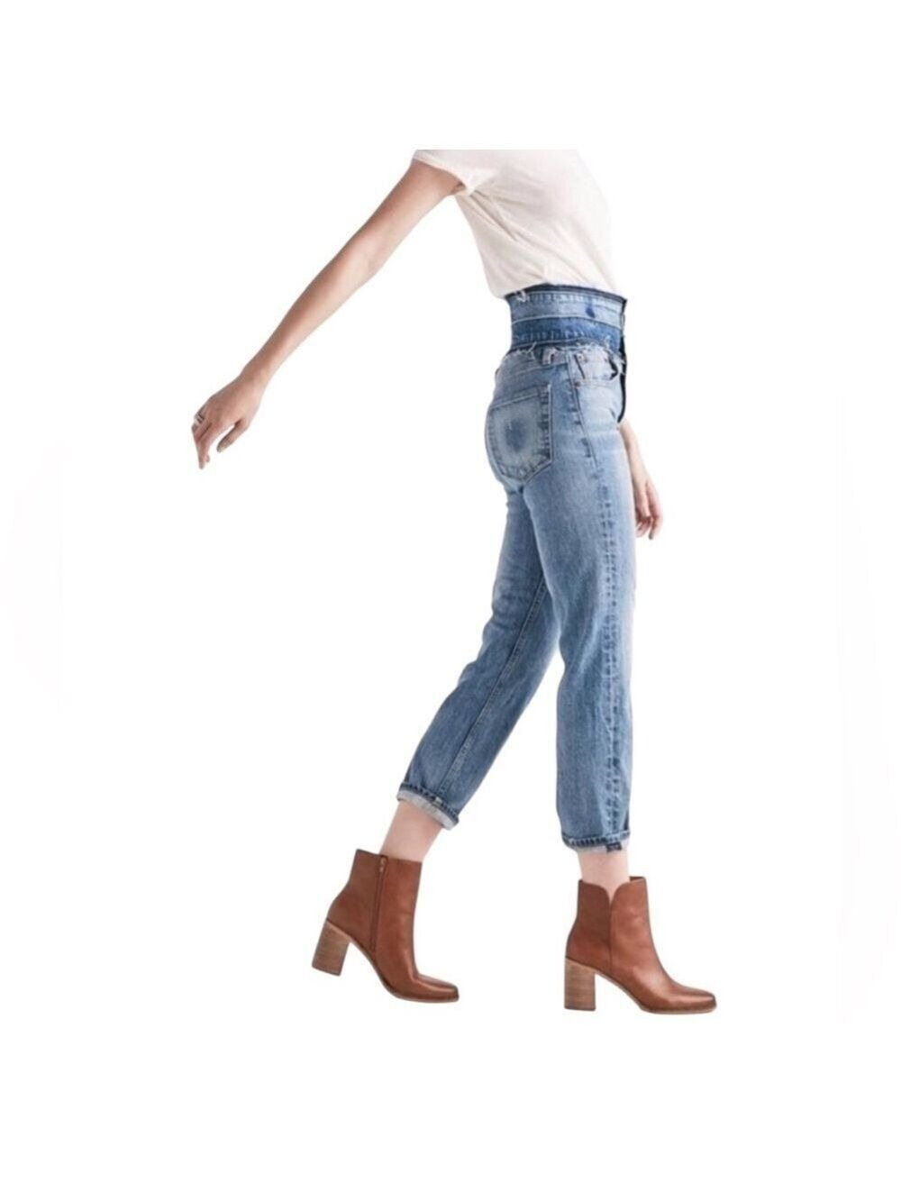 Lucky Brand Remade Collection Lucky Pins Stacked Waist Jeans Size 2